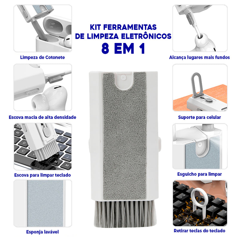 Kit Ferramentas De Limpeza Eletrônicos 8 Em 1