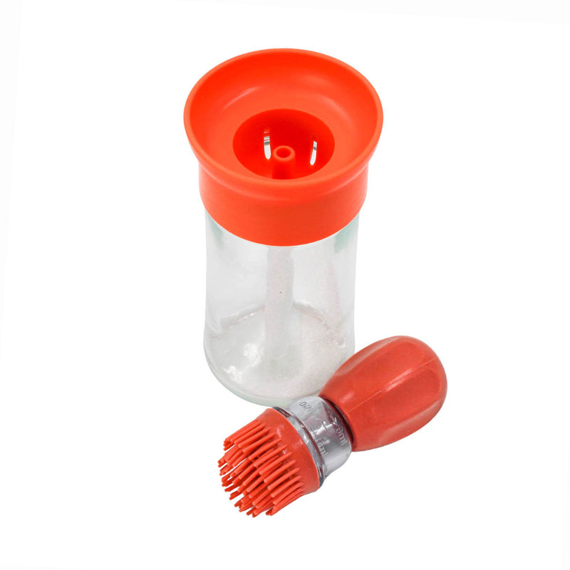 Dispenser De Óleo E Azeite Com Escova De Silicone Vidro 180ml