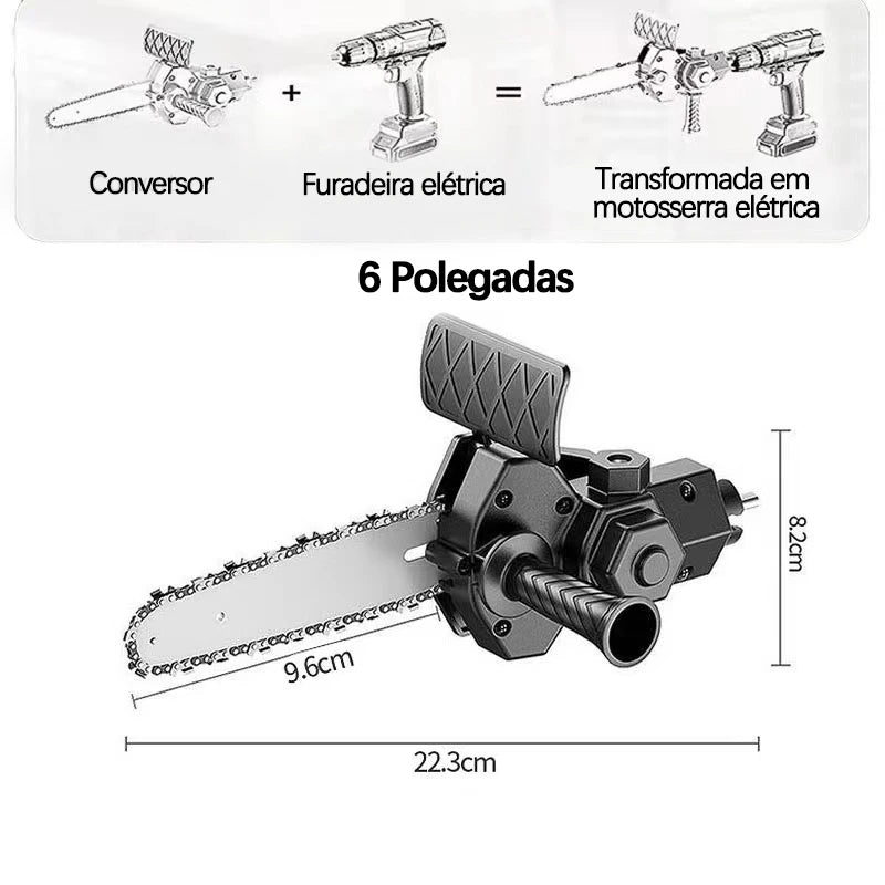 Cabeça De Conversão Para Mini Rebarbadora De Motosserra Portátil De 4 Polegadas